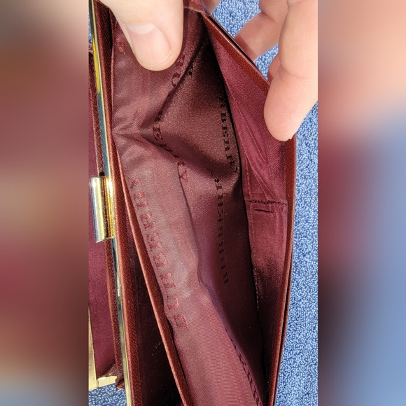 Burberry Beige & Burgundy Canvas Leather Nova Check Long Wallet - Picture 3 of 16